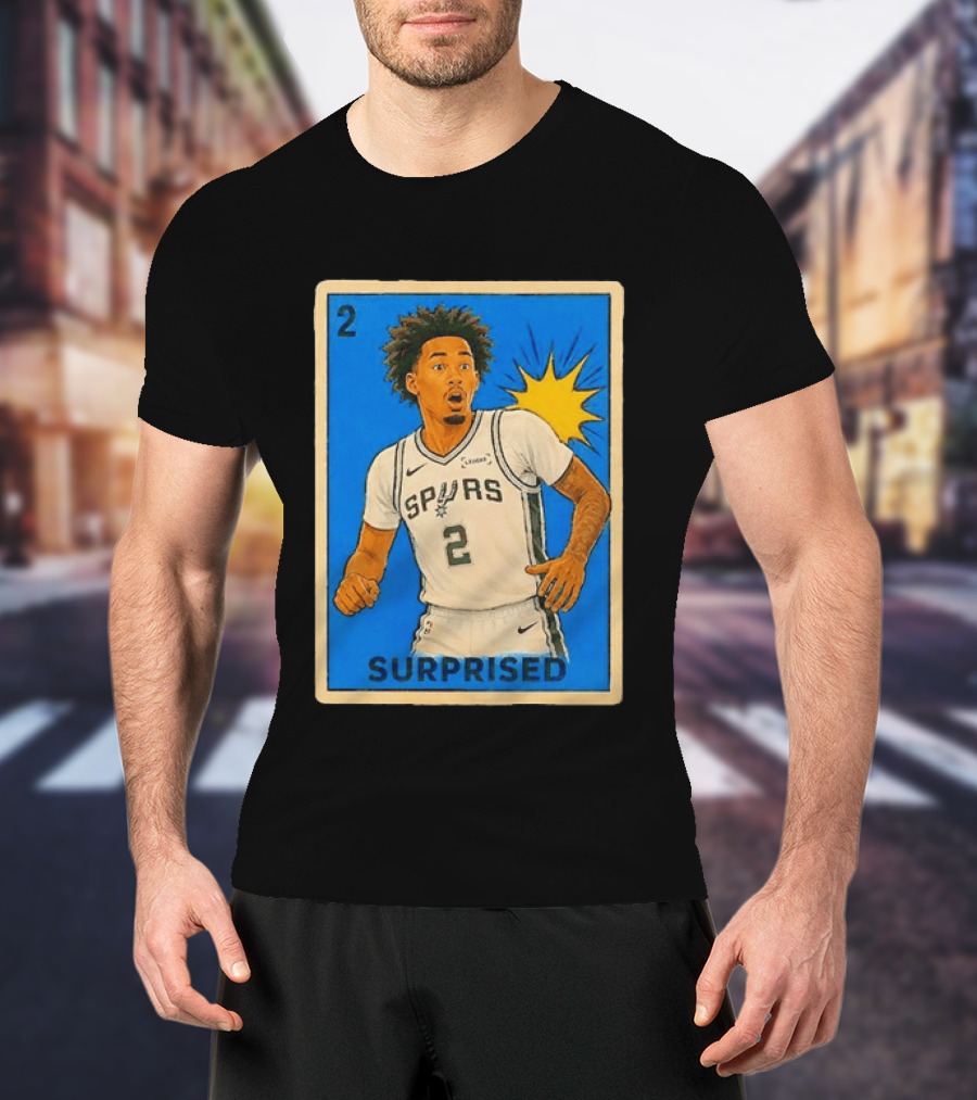 Surprised Dylan Harper Spurs Basketball Card T-Shirt