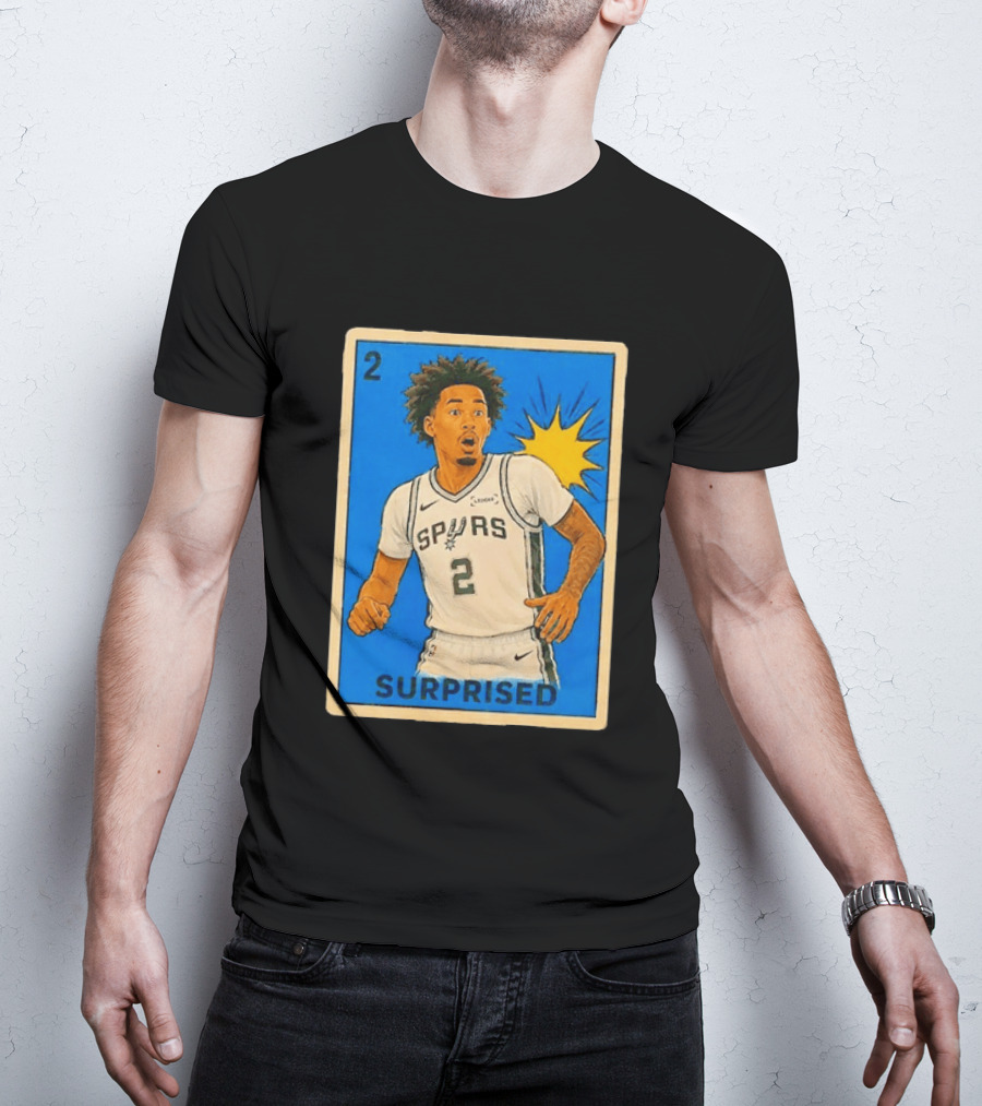 Surprised Dylan Harper Spurs Basketball Card T-Shirt