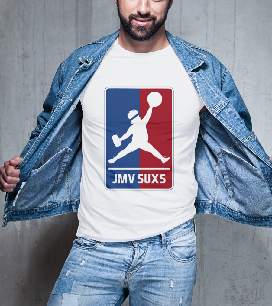 JMV SUXS MLB Jumpman Overweight Baseball Pitcher T-Shirt
