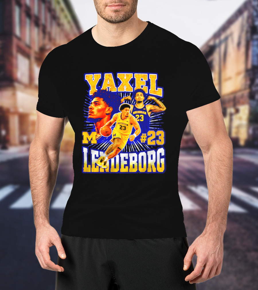 Yaxel Lendeborg Michigan Wolverines M #23 Basketball Player T-Shirt