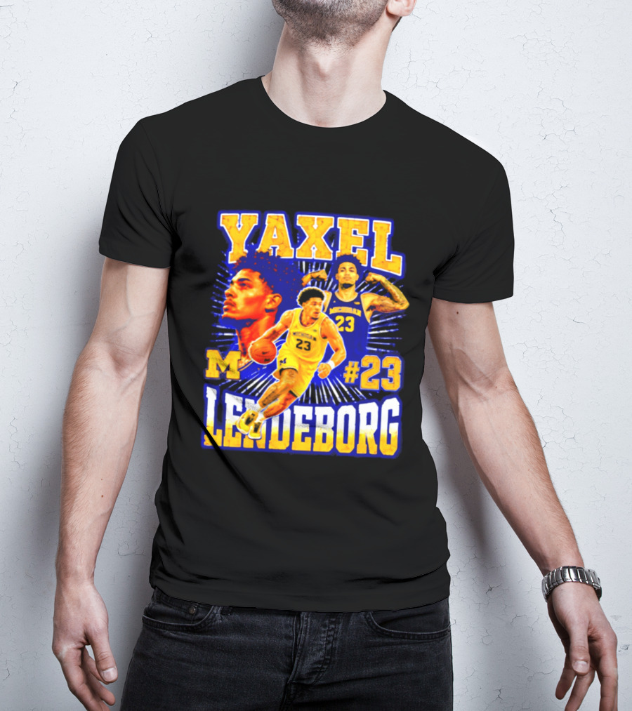 Yaxel Lendeborg Michigan Wolverines M #23 Basketball Player T-Shirt