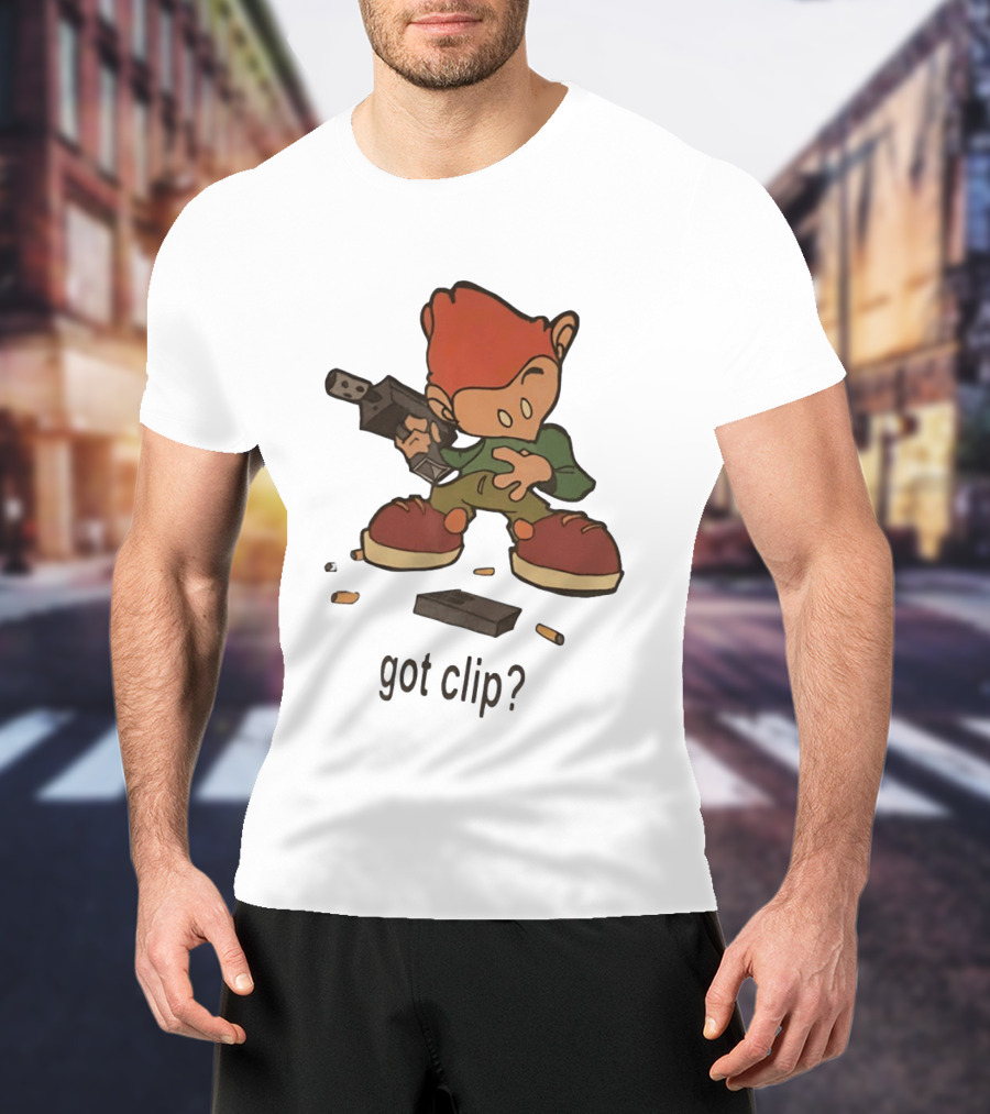 Pico Got Clip Gun Ammo Magazine Casings Retro Cartoon T-Shirt