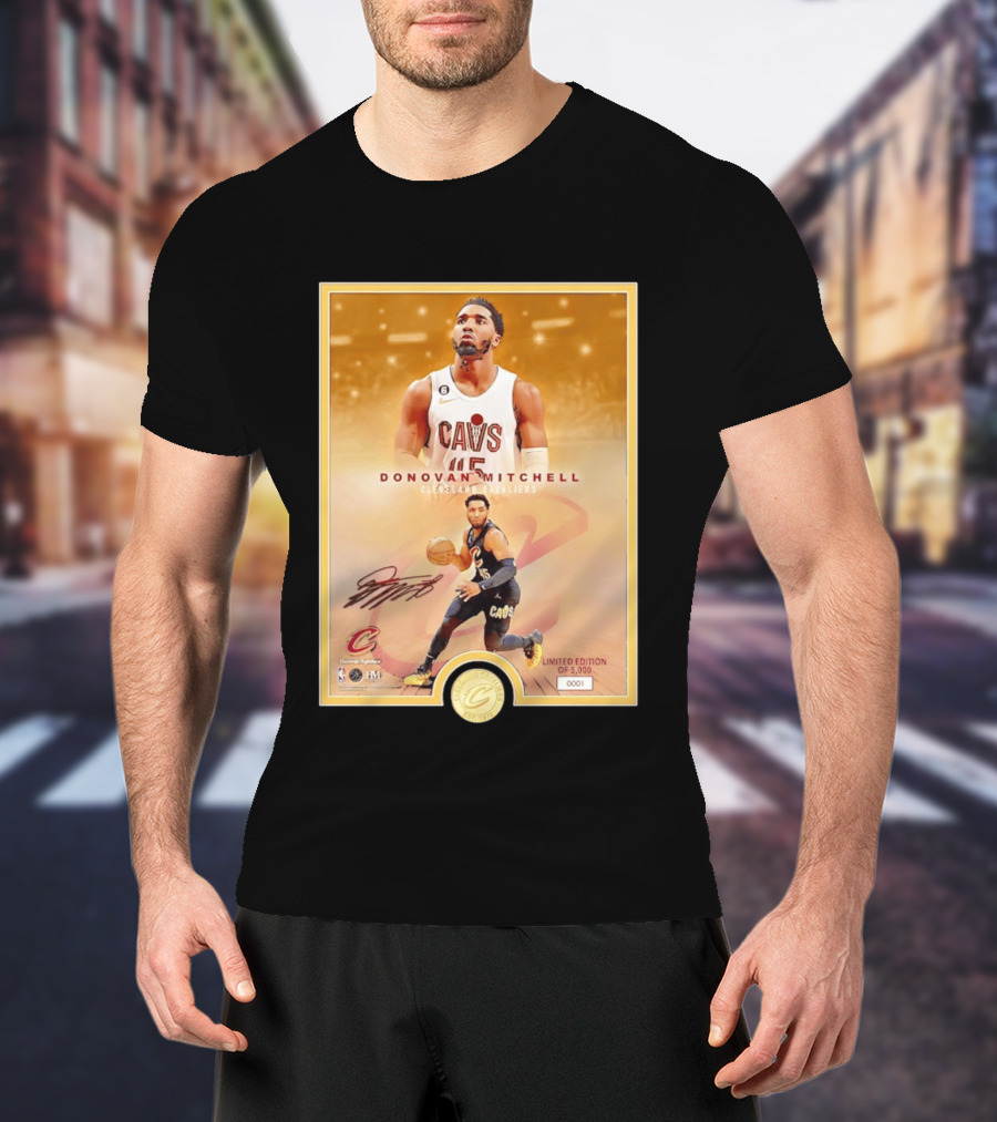 Donovan Mitchell Cleveland Cavaliers Limited Edition Bronze Coin Photo Mint T-Shirt