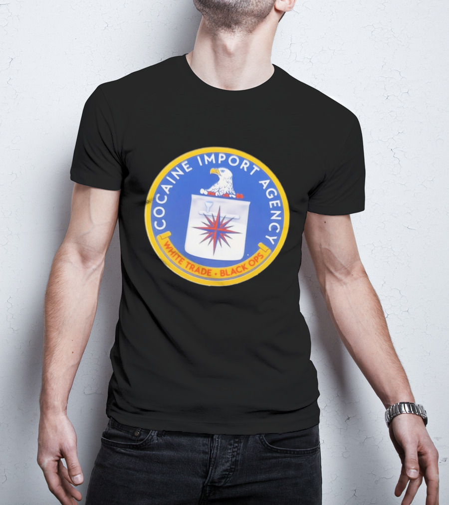 Cocaine Import Agency Eagle Emblem White Trade Black Ops T-Shirt