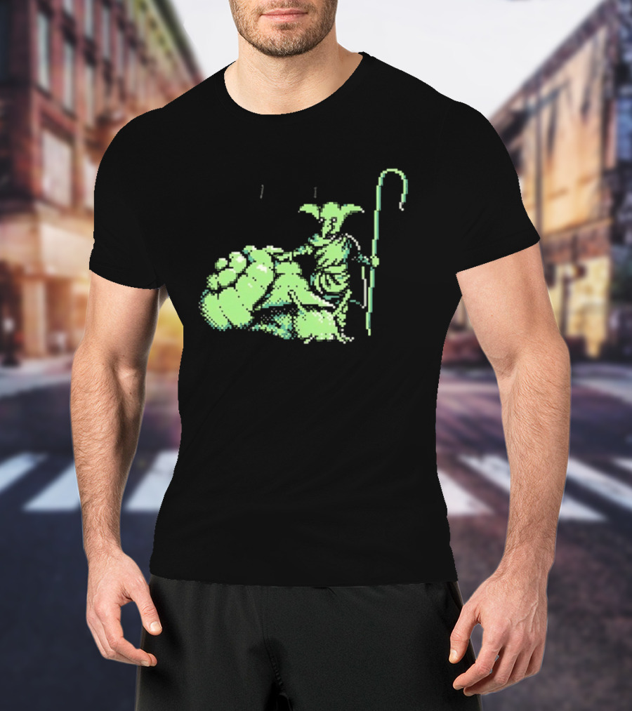 Goblin Shepherd With Staff Pixel T-Shirt