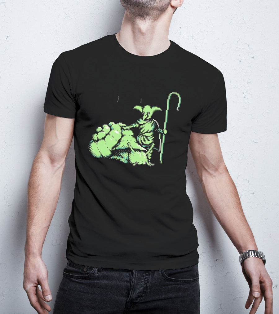 Goblin Shepherd With Staff Pixel T-Shirt