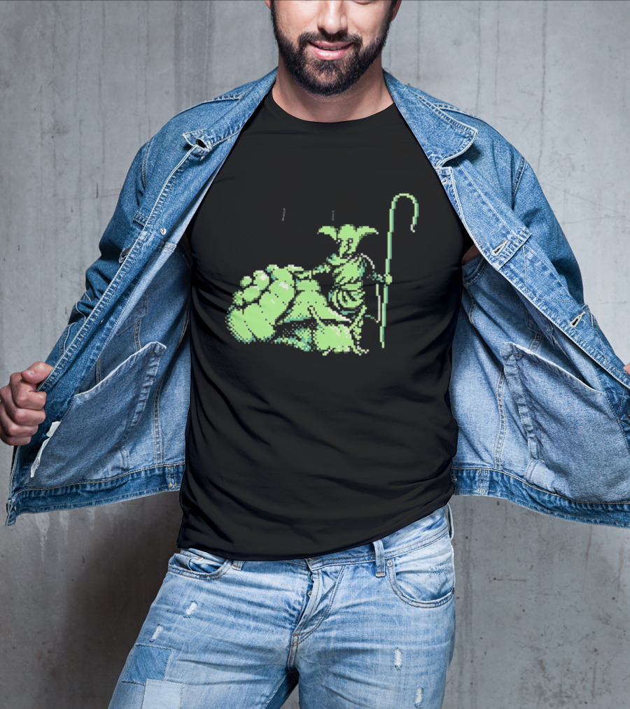 Goblin Shepherd With Staff Pixel T-Shirt