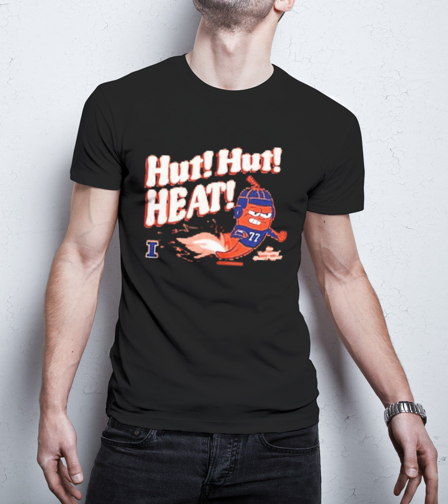 Illinois Galloping Ghost Pepper Hut Hut Heat Football 77 T-Shirt