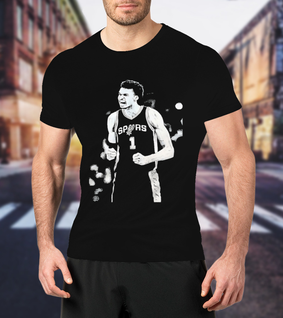 Victor Wembanyama Spurs Number 1 Basketball Jaelen Molina T-Shirt
