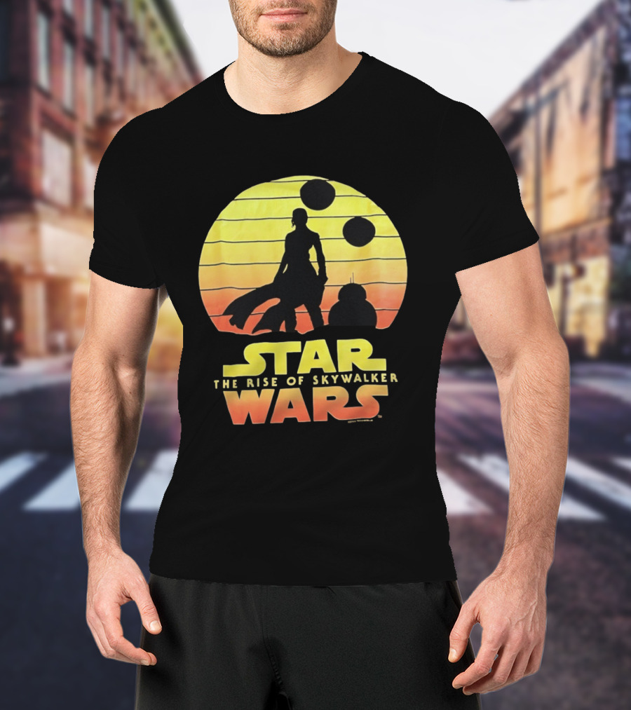 Star Wars The Rise Of Skywalker Silhouette Sunset Scene T-Shirt
