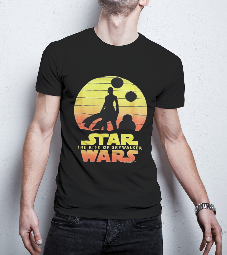 Star Wars The Rise Of Skywalker Silhouette Sunset Scene T-Shirt