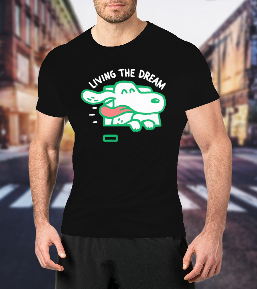 Living The Dream Dog Joyfully Enjoying Car Ride With Head Out The Window T-Shirt