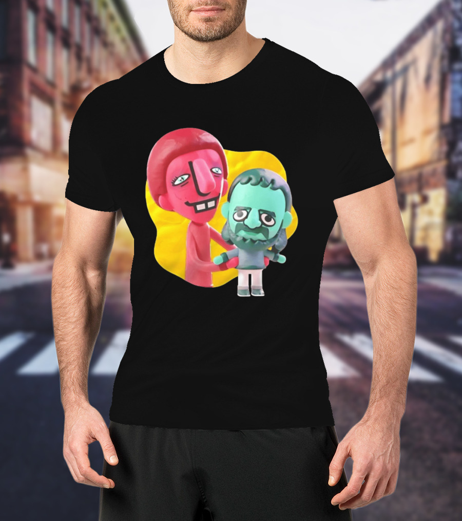 The Best Buds Colorful Character Figures Hugging Playful T-Shirt