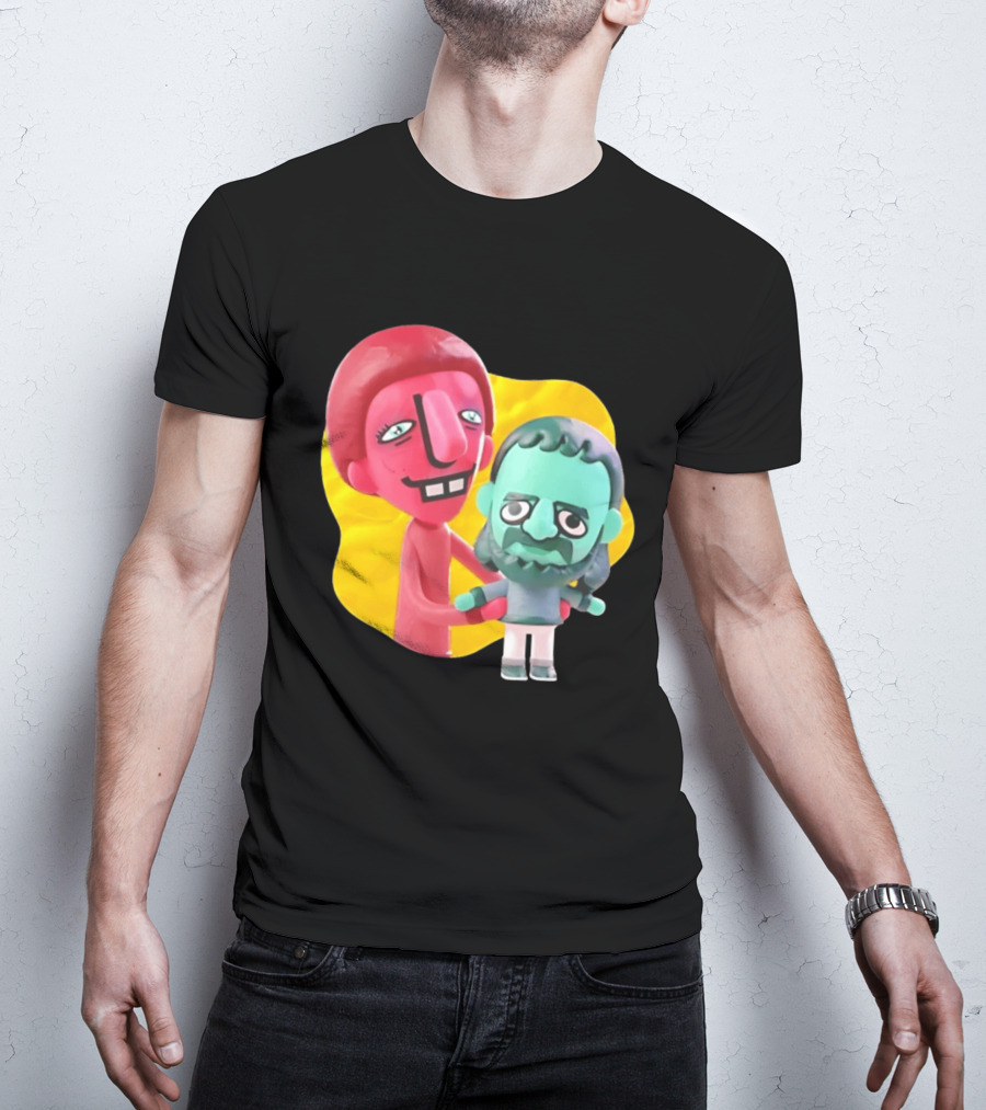 The Best Buds Colorful Character Figures Hugging Playful T-Shirt