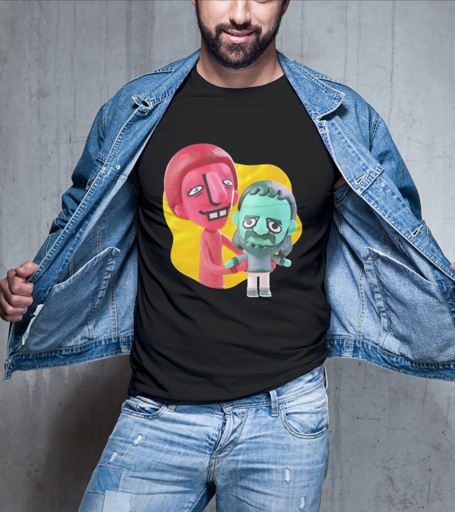 The Best Buds Colorful Character Figures Hugging Playful T-Shirt