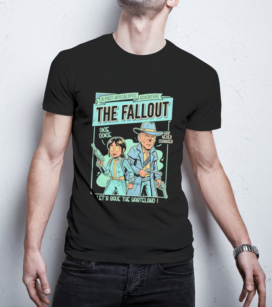 Lucy And Ghoul Post Apocalyptic Adventure Okie Dokie Let's Save The Wasteland Duo Fallout T-Shirt