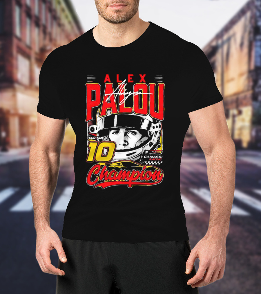 Alex Palou 10 Champion Racing Helmet Signature T-Shirt