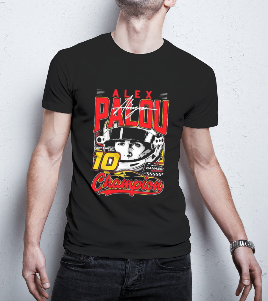 Alex Palou 10 Champion Racing Helmet Signature T-Shirt