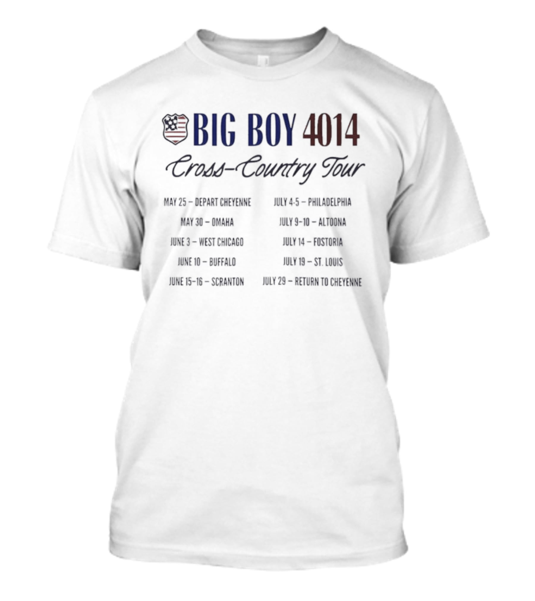 Big Boy 4014 Cross Country Tour Dates And Locations 2023 United States Events T-Shirt