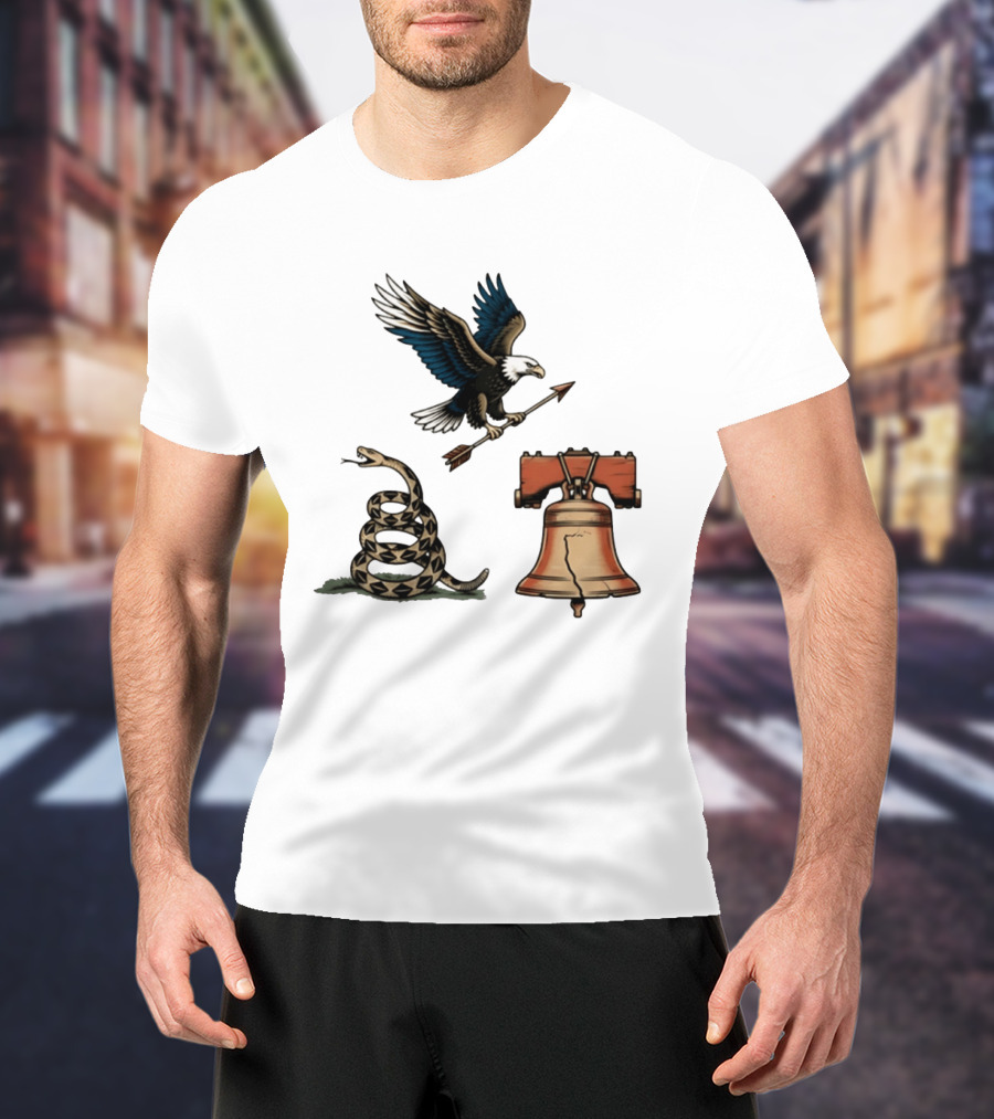 Guardians Of Freedom Eagle Snake Liberty Bell Arrow T-Shirt