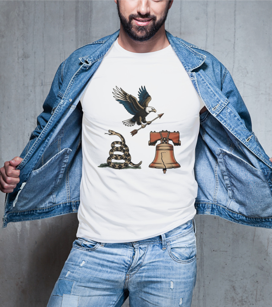 Guardians Of Freedom Eagle Snake Liberty Bell Arrow T-Shirt