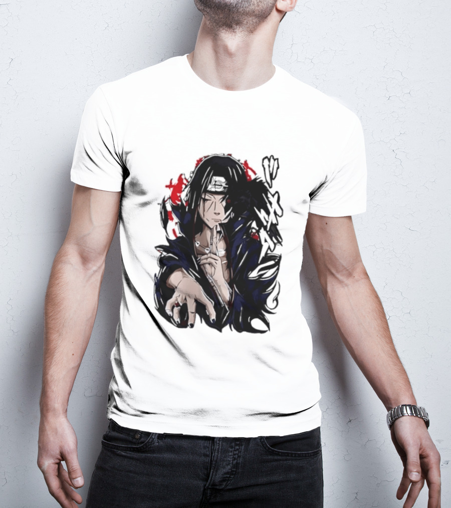 Itachi Uchiha Akatsuki Mangekyo Sharingan Raven Naruto Shippuden Anime T-Shirt