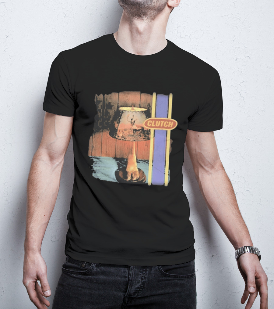 Clutch Transnational Speedway League Lamp Imagery With Deer And Wood Paneling T-Shirt