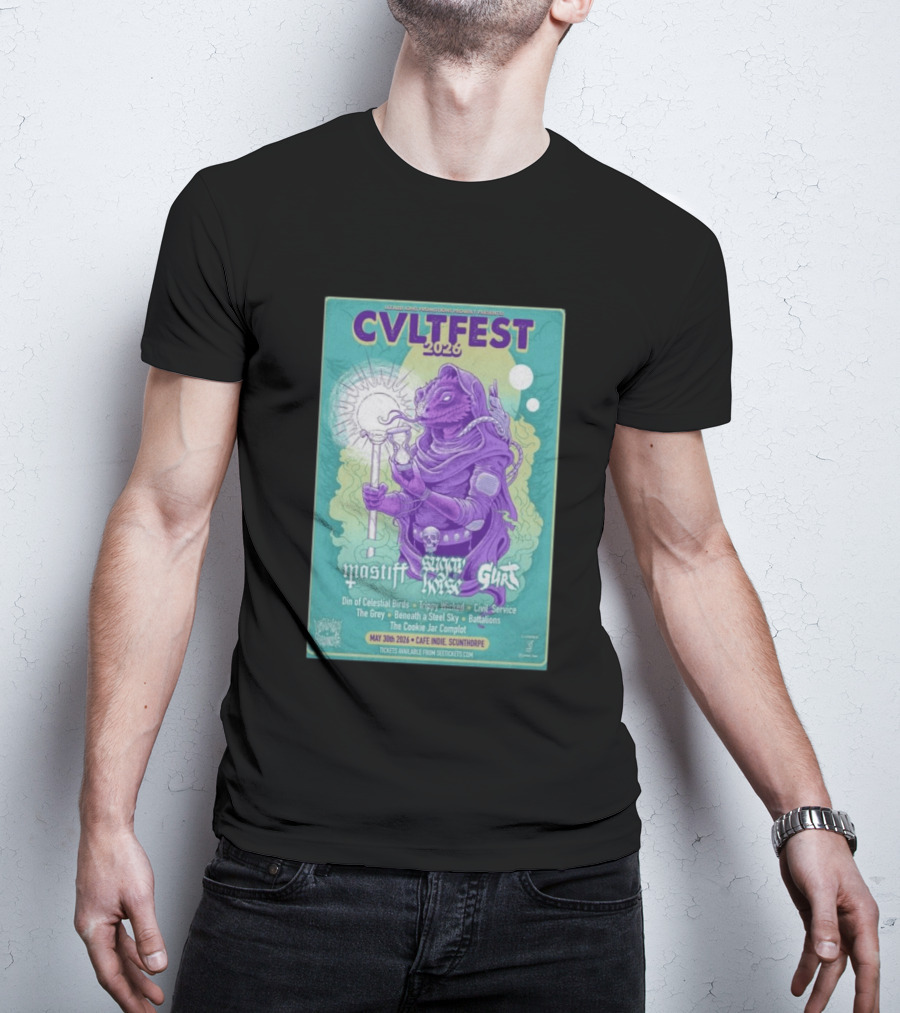 CVLTFEST 2026 Café INDIEpendent Scunthorpe May 30 Tour Featuring Mastiff Snow Gurt T-Shirt