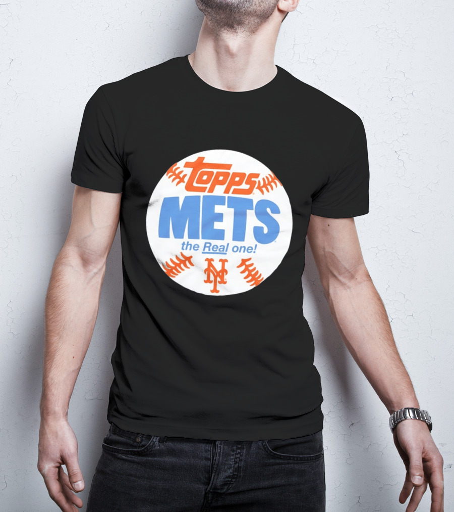 New York Mets Topps The Real One Baseball Shape T-Shirt