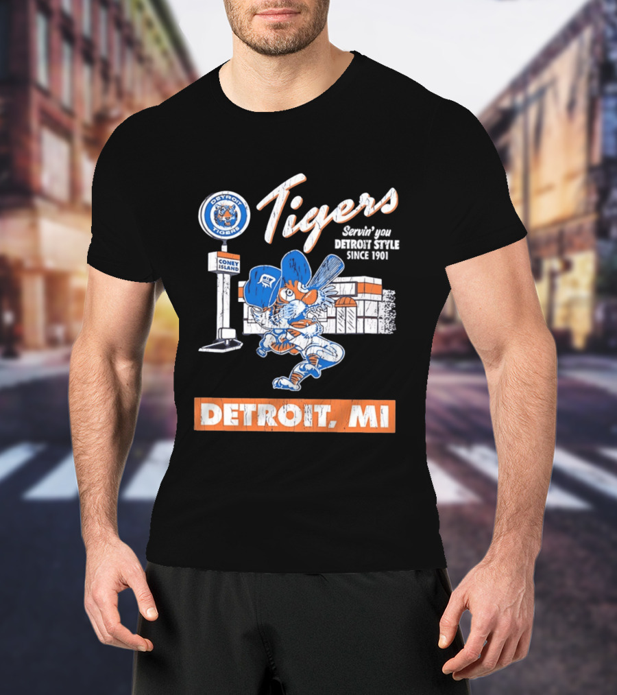 Detroit Tigers Coney Island Servin' You Detroits Since 1901 Detroit MI T-Shirt