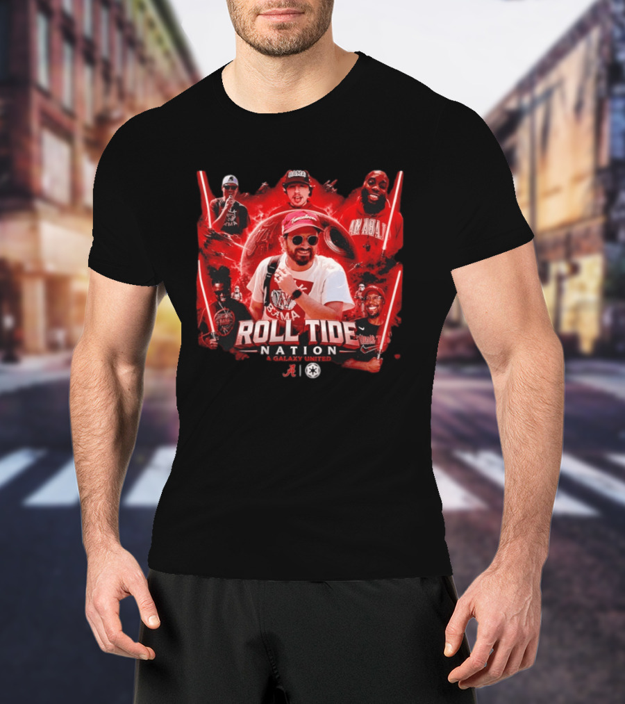 Roll Tide Nation Galaxy United Alabama Crimson Tide Bama Fandom T-Shirt