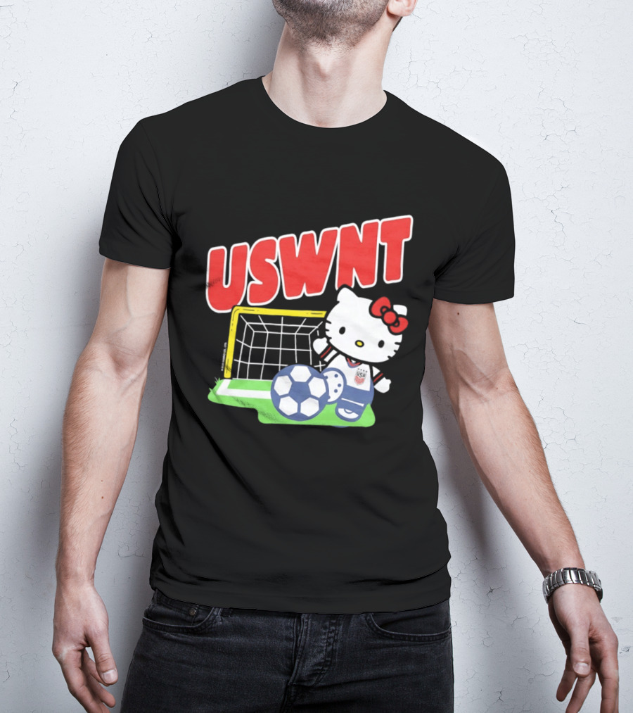 USWNT Hello Kitty Soccer Goal Collaboration USA Soccer Team T-Shirt