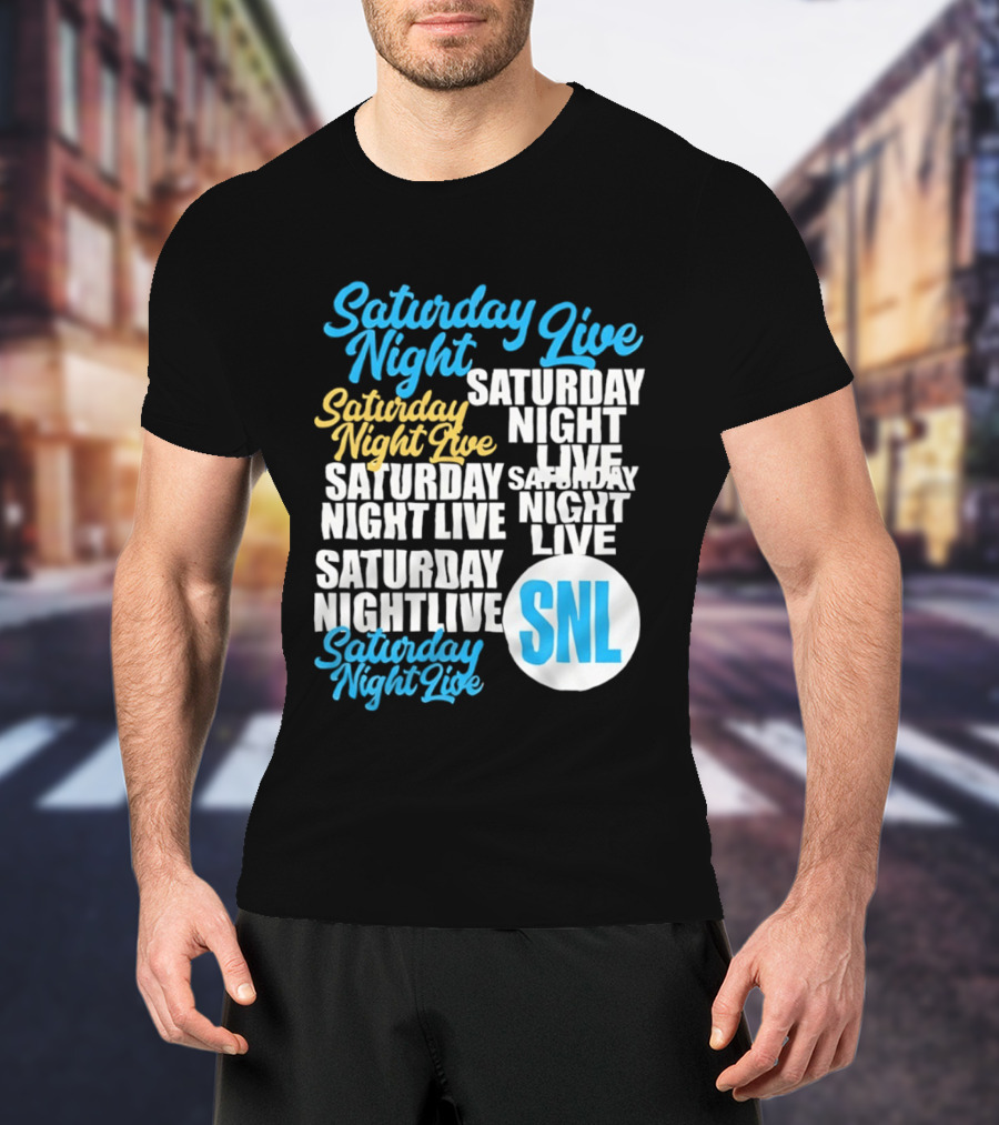 Saturday Night Live SNL Repeat Text Collage T-Shirt