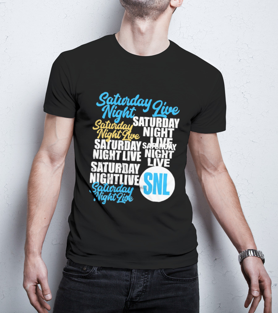 Saturday Night Live SNL Repeat Text Collage T-Shirt