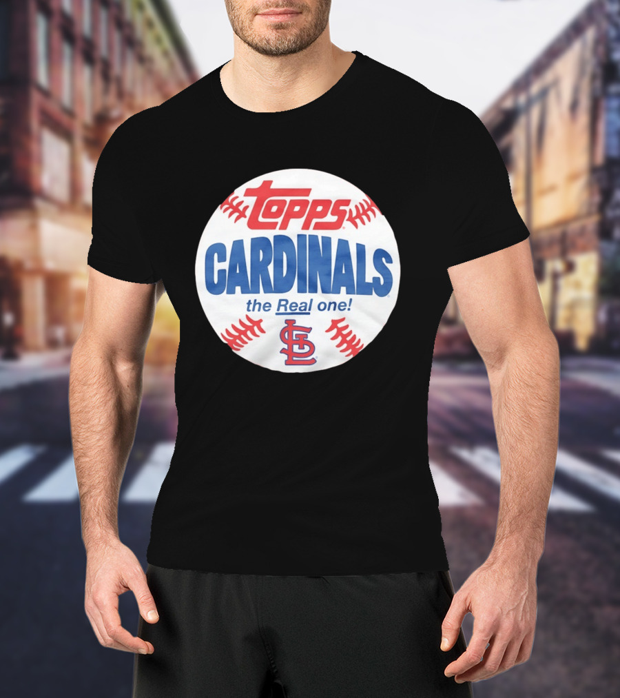 Topps Cardinals The Real One MLB Baseball Shape St. Louis T-Shirt