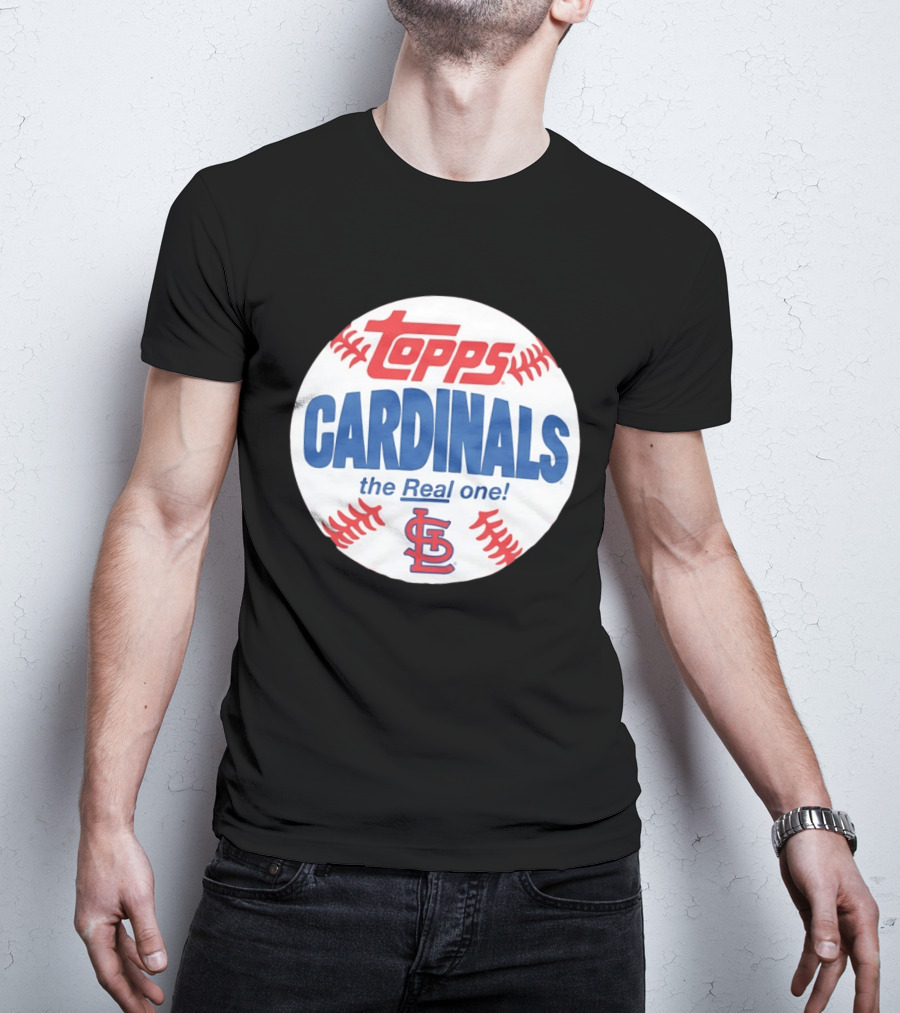 Topps Cardinals The Real One MLB Baseball Shape St. Louis T-Shirt