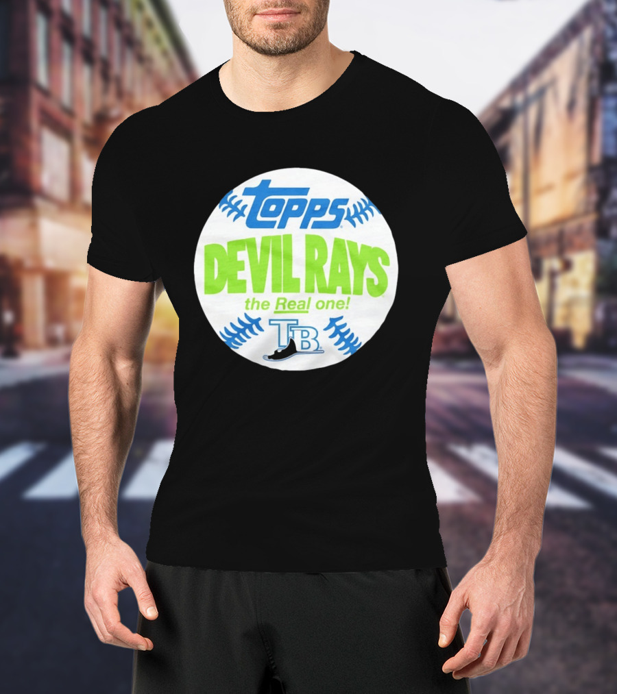 Tampa Bay Devil Rays Topps The Real One TB Vintage Baseball T-Shirt