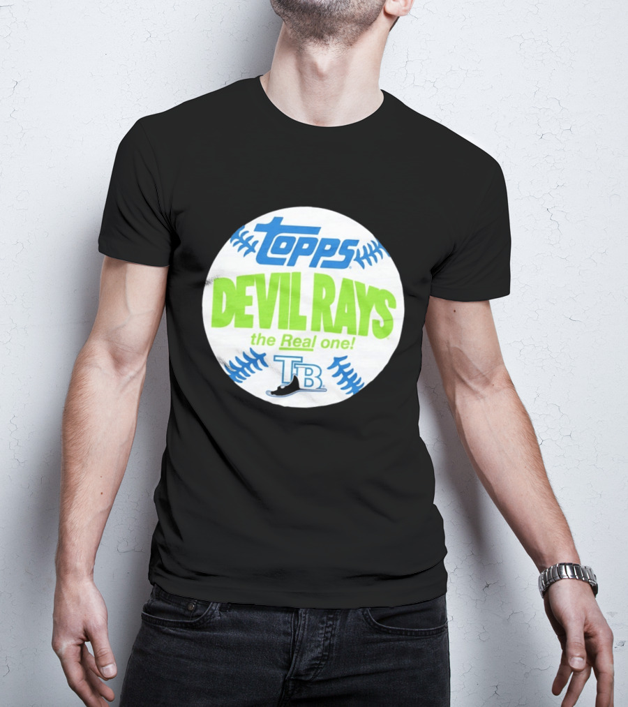 Tampa Bay Devil Rays Topps The Real One TB Vintage Baseball T-Shirt