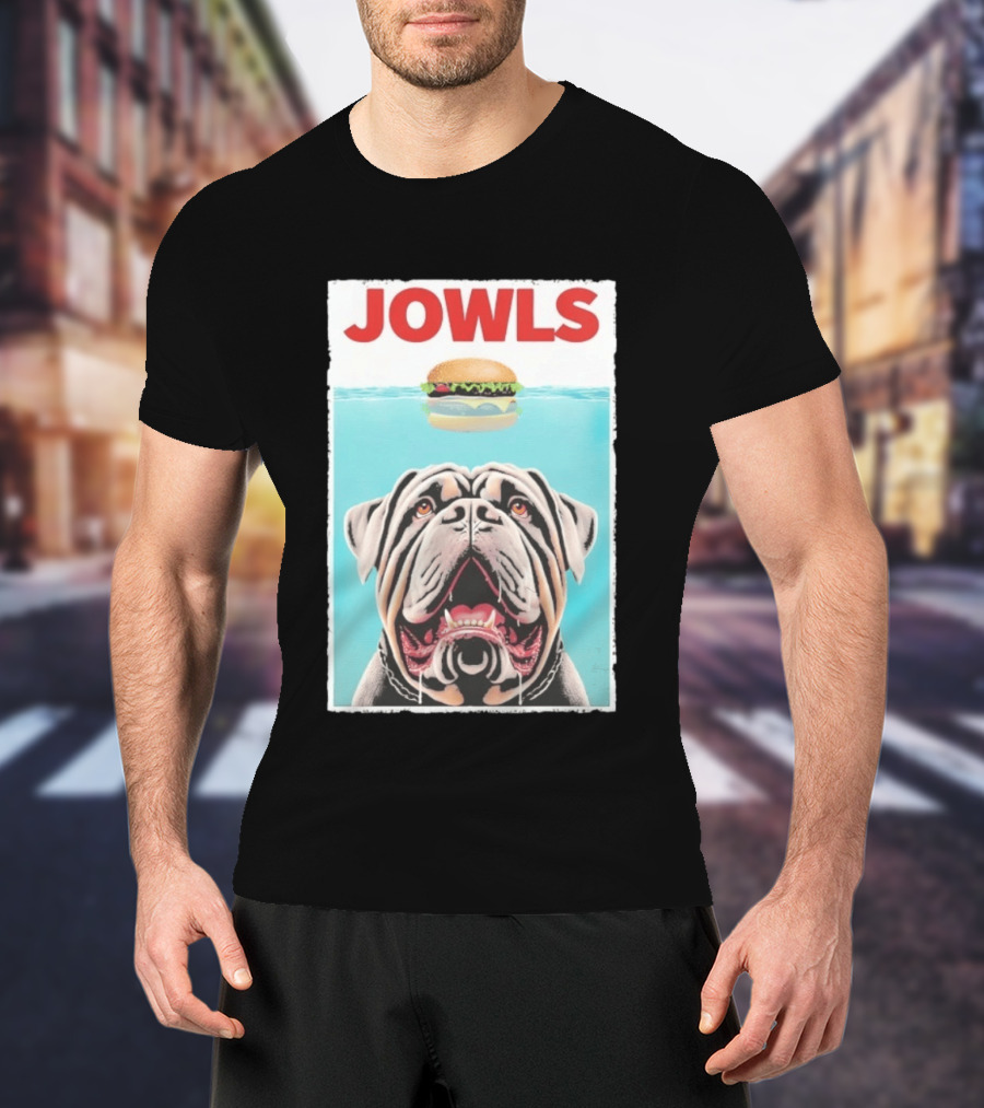 Jowls Mastiff Burger Floating Above Water T-Shirt