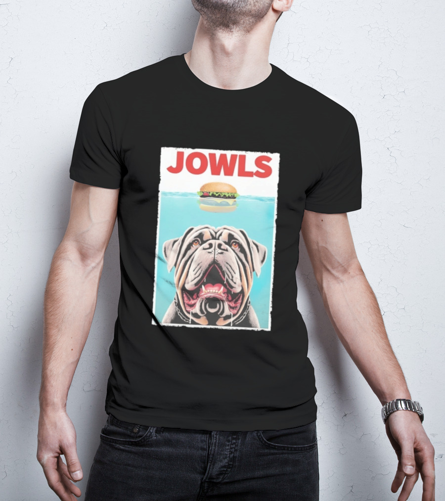 Jowls Mastiff Burger Floating Above Water T-Shirt
