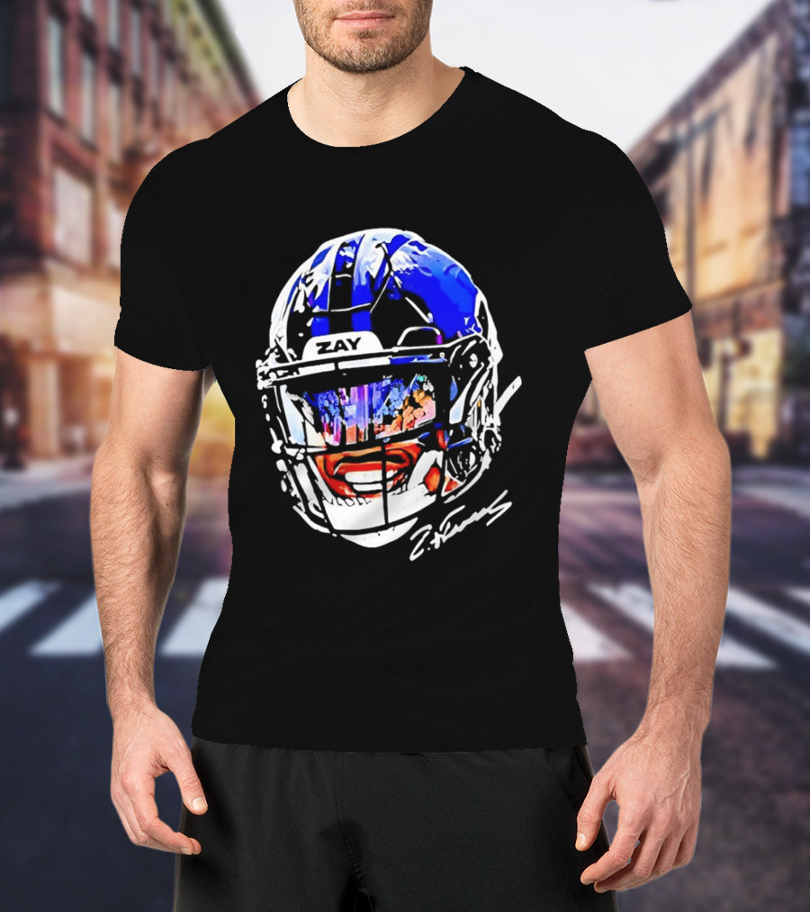 Zay Flowers Baltimore Ravens Big Face Helmet T-Shirt