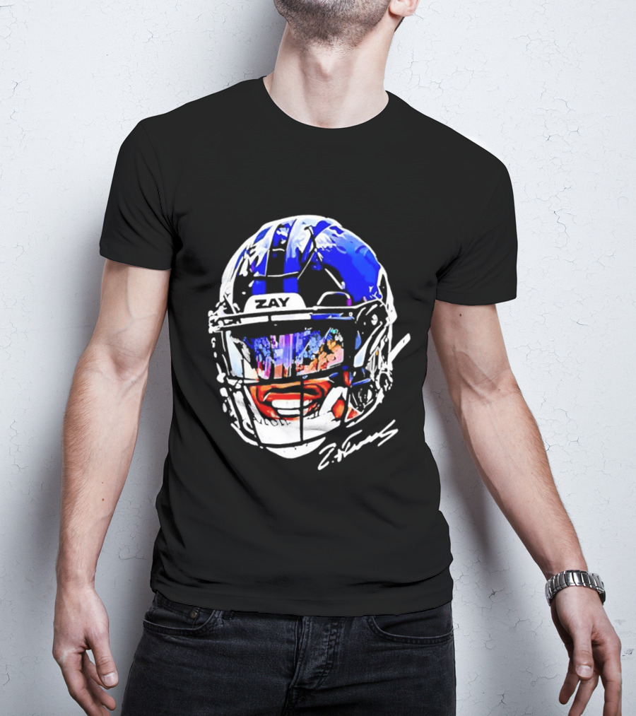 Zay Flowers Baltimore Ravens Big Face Helmet T-Shirt