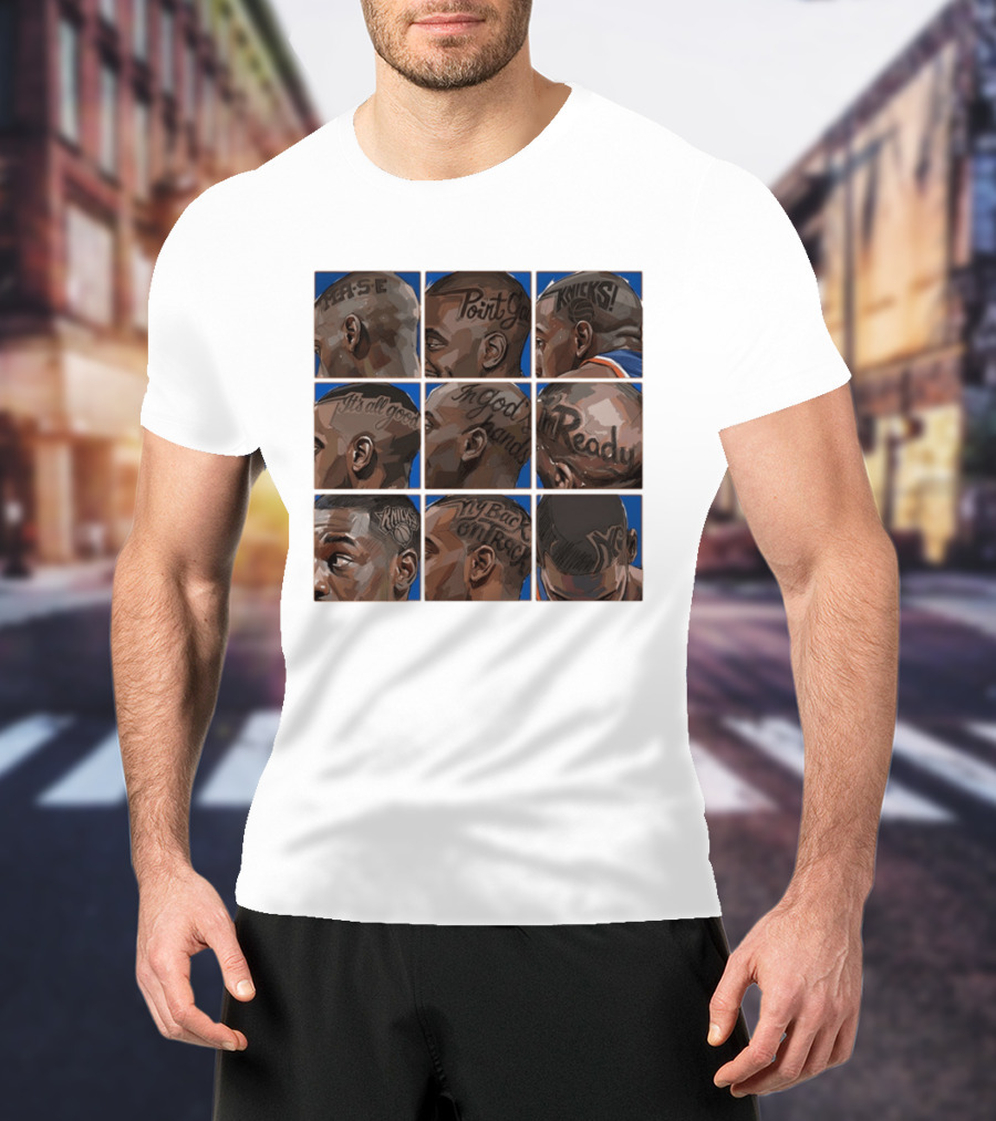 Baseline Cuts Knicks Players Hair Art 2026 Quotes And Logos T-Shirt