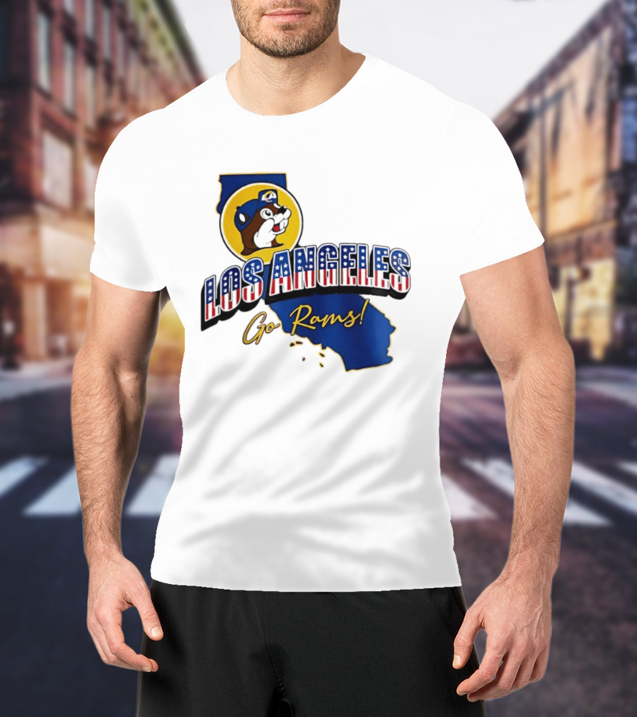 Los Angeles Rams Buc Ee's California Map Go Rams T-Shirt
