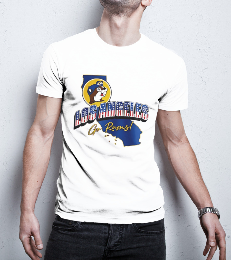 Los Angeles Rams Buc Ee's California Map Go Rams T-Shirt