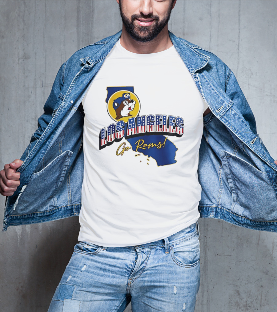 Los Angeles Rams Buc Ee's California Map Go Rams T-Shirt