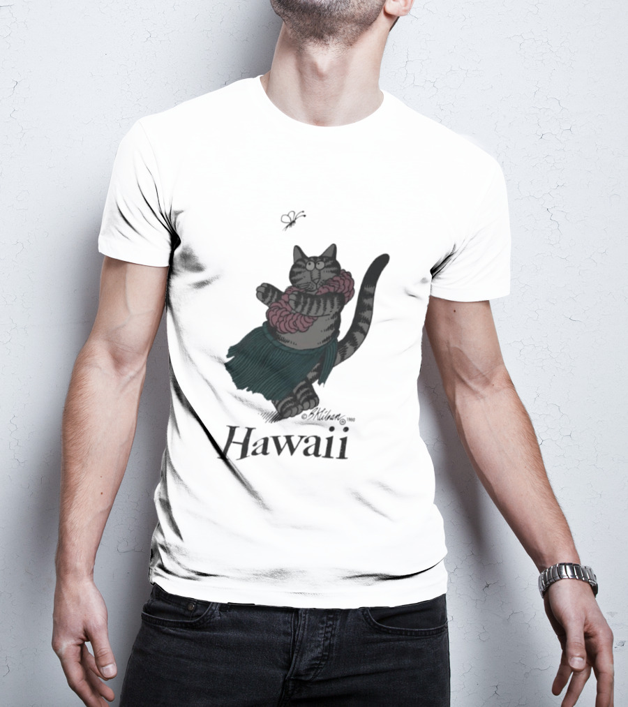 B Kliban Cat In Hula Skirt Hawaii T-Shirt