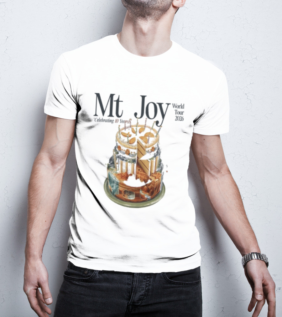 Mt. Joy Celebrating 10 Years World Tour 2026 Cake T-Shirt