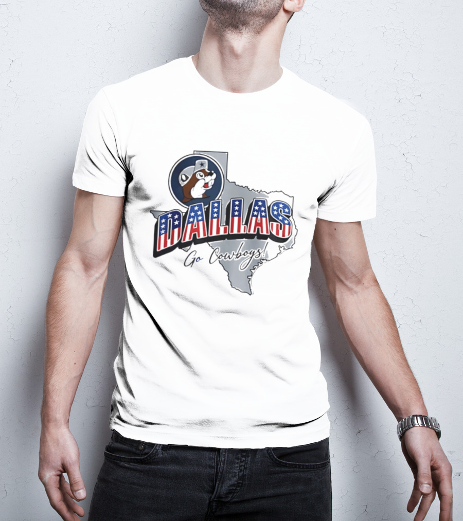 Dallas Cowboys Buc Ee's Patriotic Texas Map Go Cowboys T-Shirt