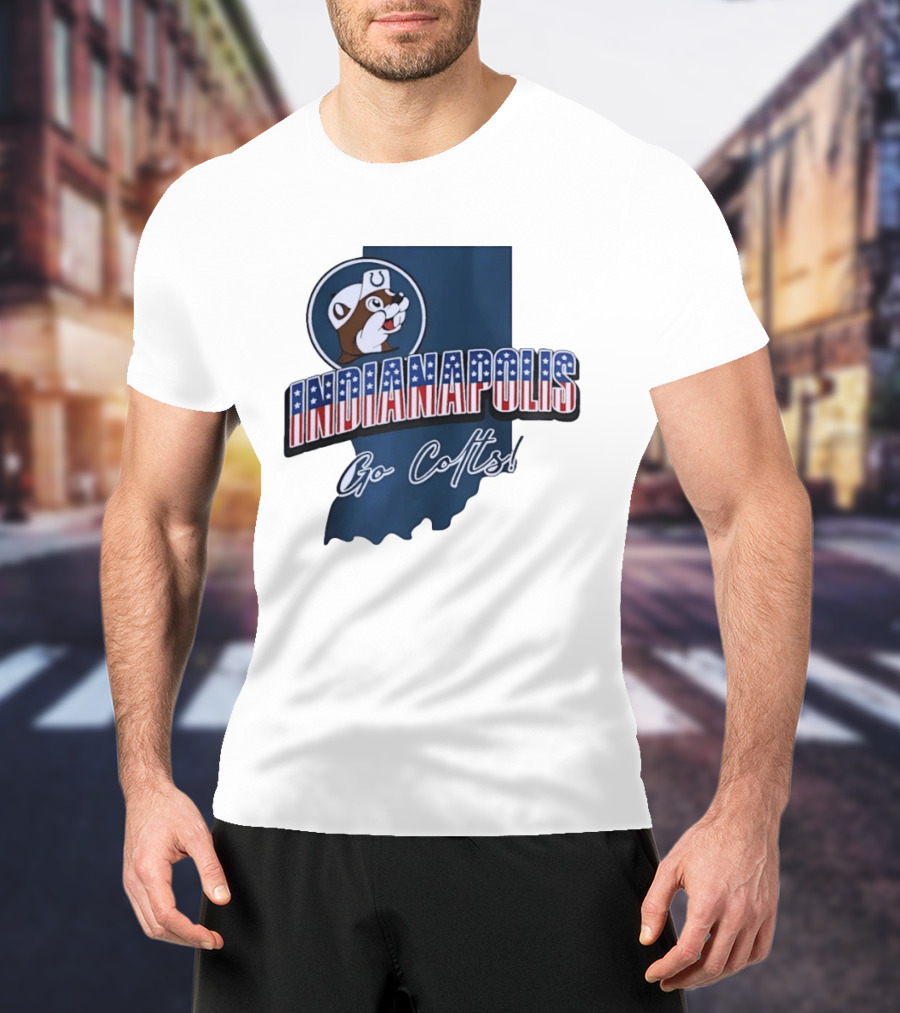 Indianapolis Colts Buc Ee's Patriotic Indiana Map Go Colts T-Shirt